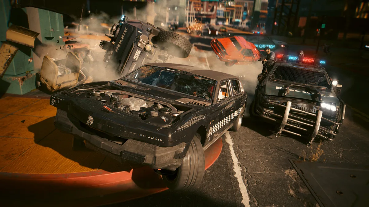 Fahrzeugkampf in Night City — Cyberpunk 2077 bietet intensive Verfolgungsjagden und Action-Szenen